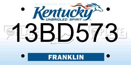 13BD573 Kentucky License Plate