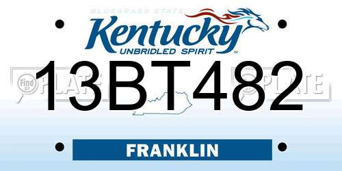 13BT482 Kentucky License Plate