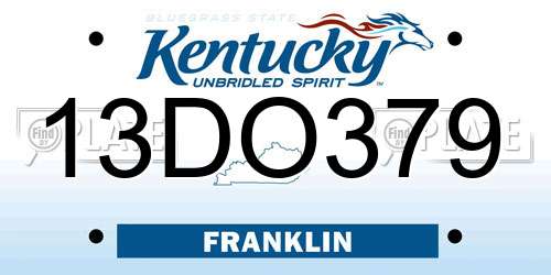 13DO379 Kentucky License Plate