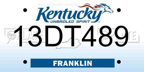 13DT489 Kentucky License Plate