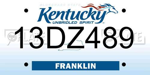 13DZ489 Kentucky License Plate
