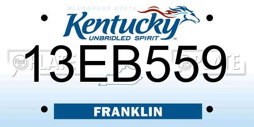 13EB559 Kentucky License Plate
