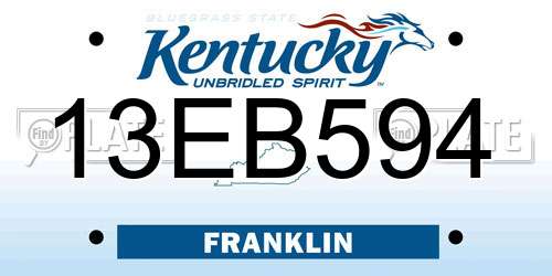 13EB594 Kentucky License Plate