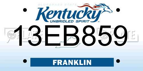13EB859 Kentucky License Plate
