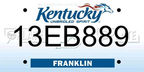 13EB889 Kentucky License Plate