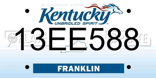 13EE588 Kentucky License Plate