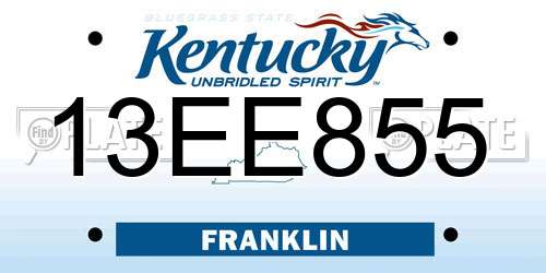 13EE855 Kentucky License Plate