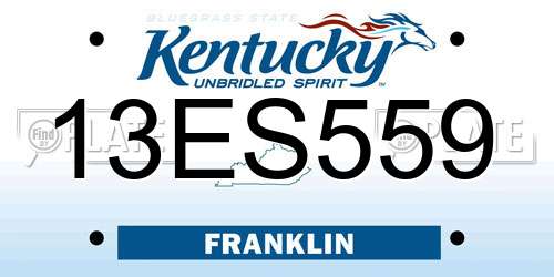 13ES559 Kentucky License Plate