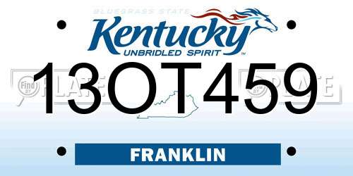 13OT459 Kentucky License Plate