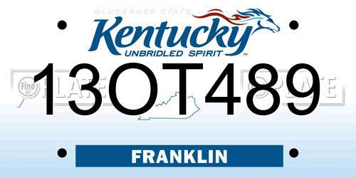 13OT489 Kentucky License Plate