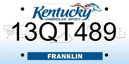 13QT489 Kentucky License Plate