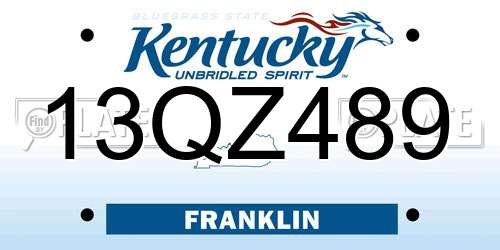 13QZ489 Kentucky License Plate