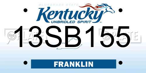 13SB155 Kentucky License Plate