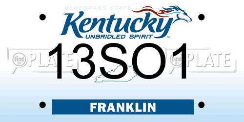 13SO1 Kentucky License Plate