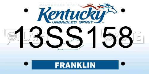 13SS158 Kentucky License Plate