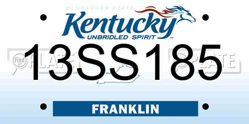 13SS185 Kentucky License Plate