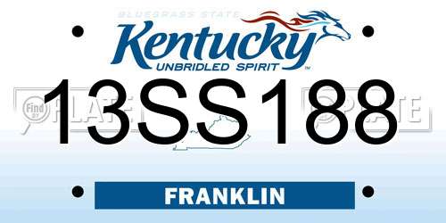 13SS188 Kentucky License Plate