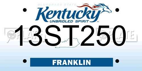 13ST250 Kentucky License Plate