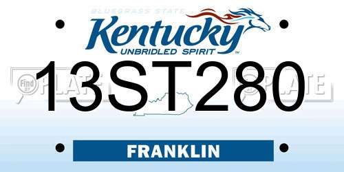 13ST280 Kentucky License Plate