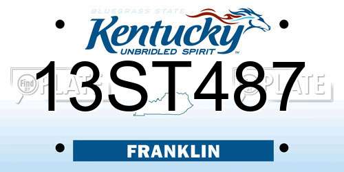 13ST487 Kentucky License Plate