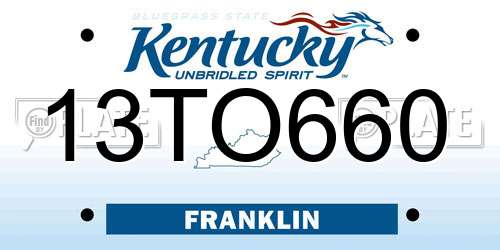 13TO660 Kentucky License Plate