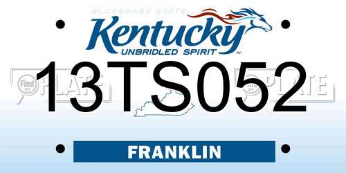 13TS052 Kentucky License Plate