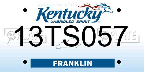 13TS057 Kentucky License Plate