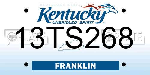 13TS268 Kentucky License Plate