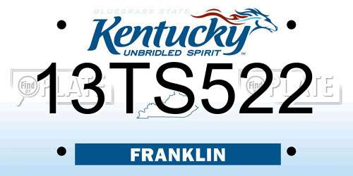 13TS522 Kentucky License Plate