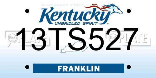 13TS527 Kentucky License Plate