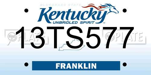 13TS577 Kentucky License Plate