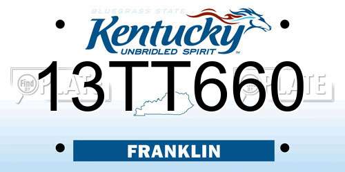 13TT660 Kentucky License Plate