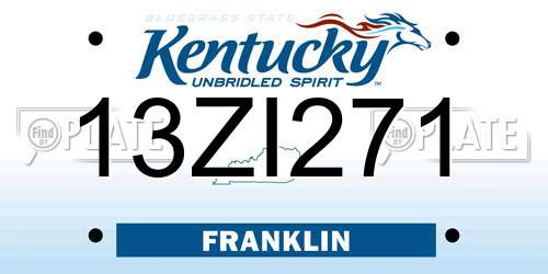 13ZI271 Kentucky License Plate
