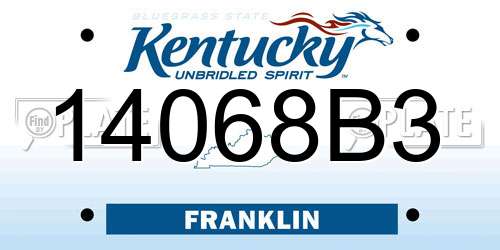 14068B3 Kentucky License Plate