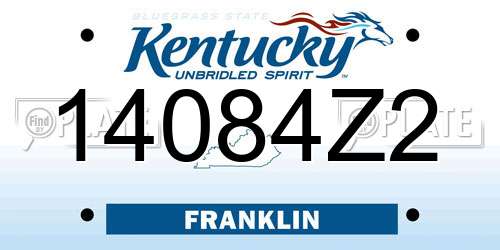 14084Z2 Kentucky License Plate