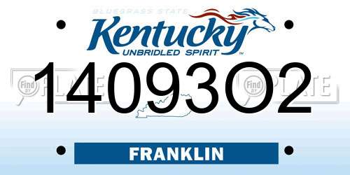 14093O2 Kentucky License Plate