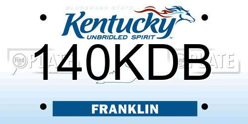 140KDB Kentucky License Plate