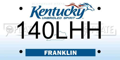 140LHH Kentucky License Plate
