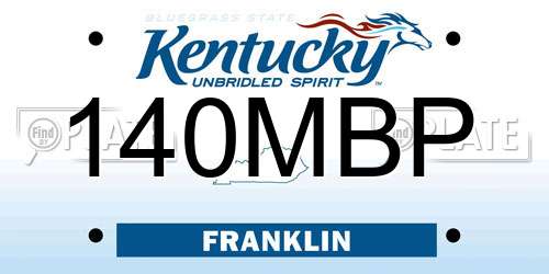 140MBP Kentucky License Plate