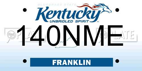 140NME Kentucky License Plate