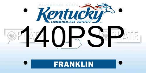 140PSP Kentucky License Plate