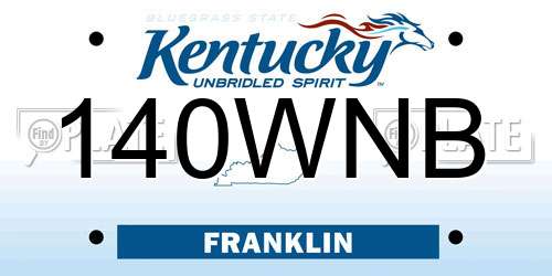 140WNB Kentucky License Plate