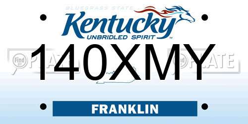 140XMY Kentucky License Plate
