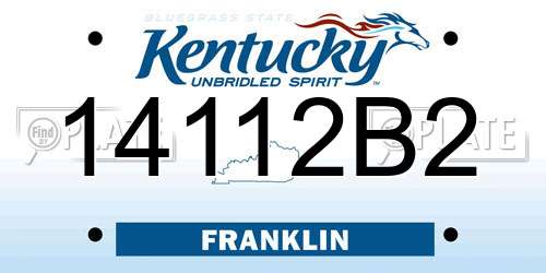 14112B2 Kentucky License Plate