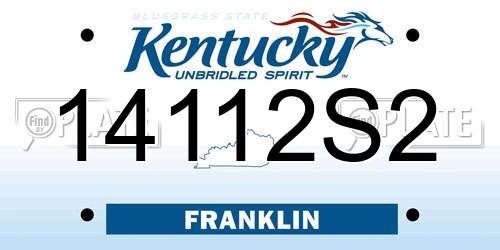 14112S2 Kentucky License Plate
