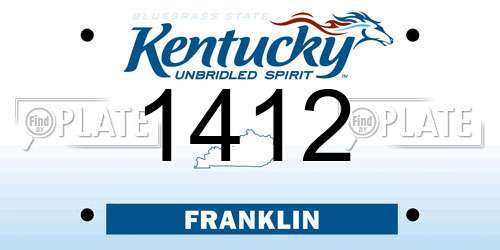 1412 Kentucky License Plate