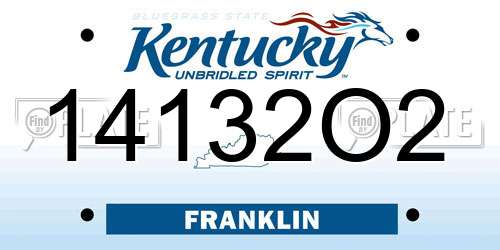 14132O2 Kentucky License Plate