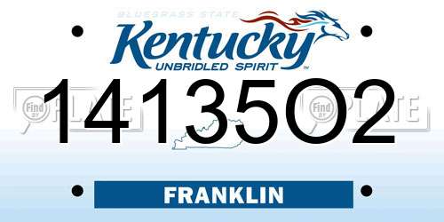 14135O2 Kentucky License Plate