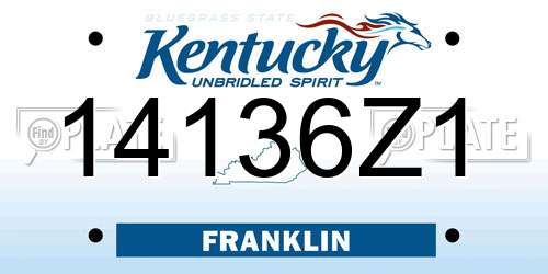 14136Z1 Kentucky License Plate