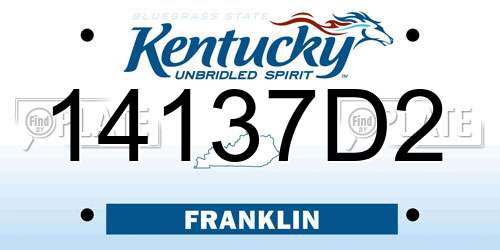 14137D2 Kentucky License Plate